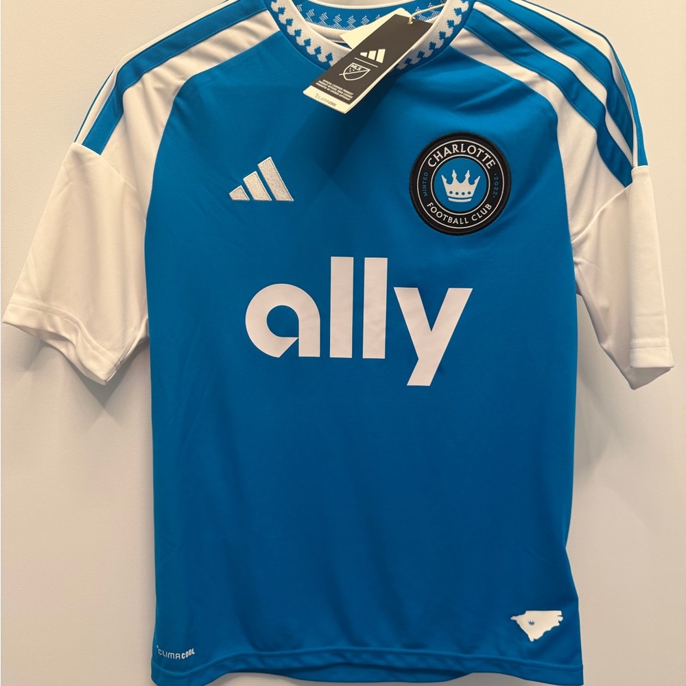Charlotte Football Club Kids Blue & White Soccer Jersey by Adidas